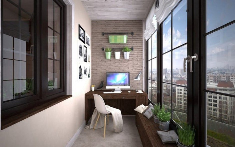 Балкон в стиле лофт п 44т