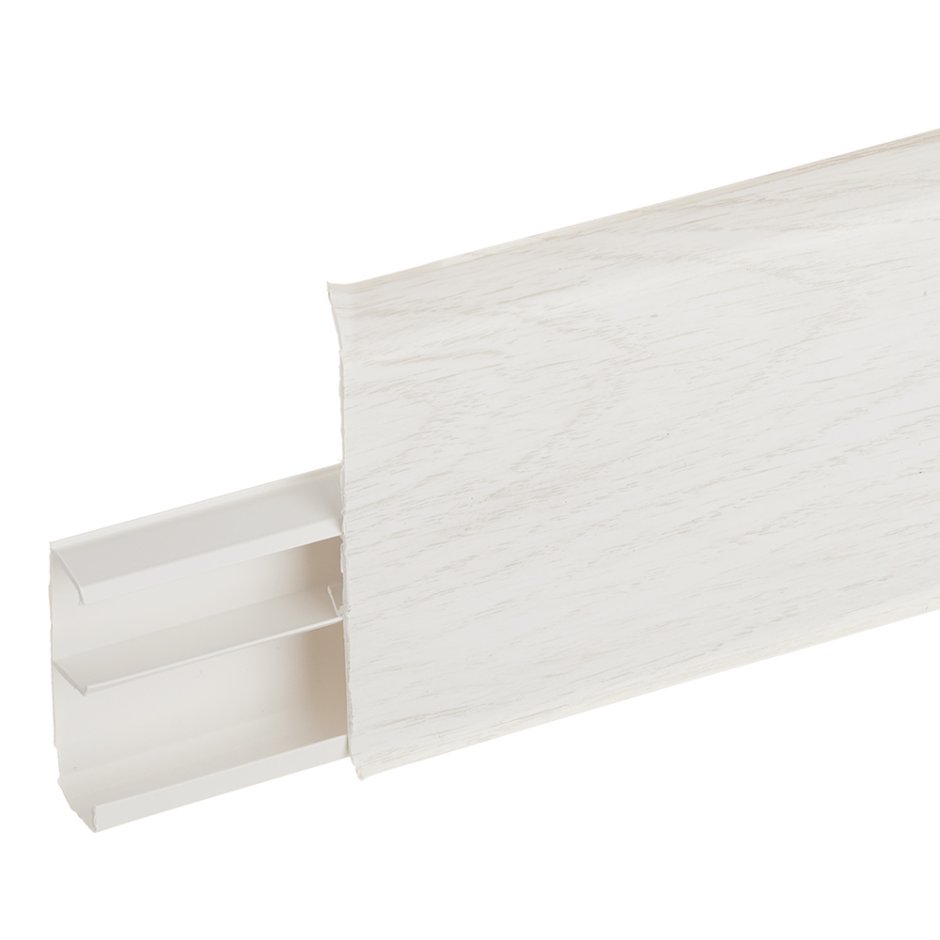 Плинтус напольный ПВХ 85 мм 2.5 м цвет дуб белый
