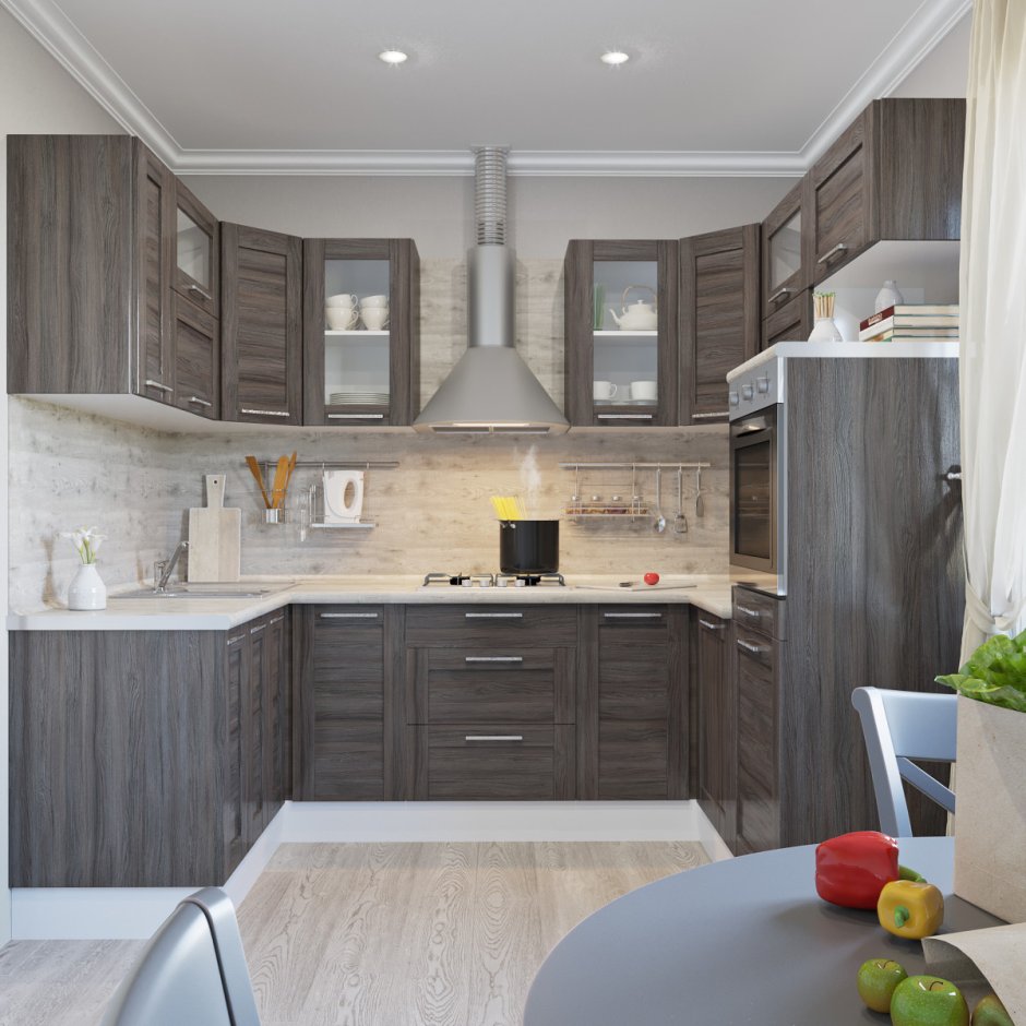 Кухня сосна выбеленная Леруа Мерлен