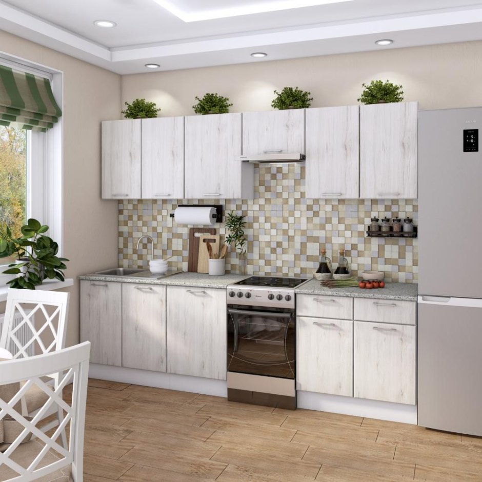 Кухня сосна выбеленная Леруа Мерлен