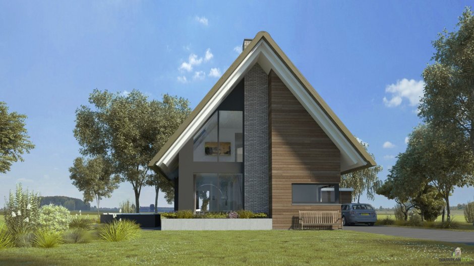 Дом с асимметричной крышей