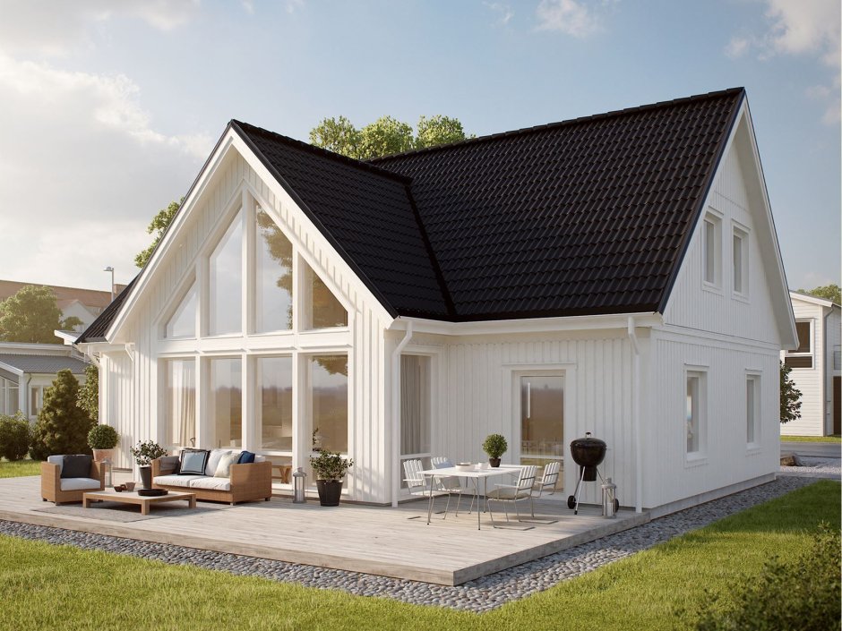 Дом с мансардой и террасой 120кв