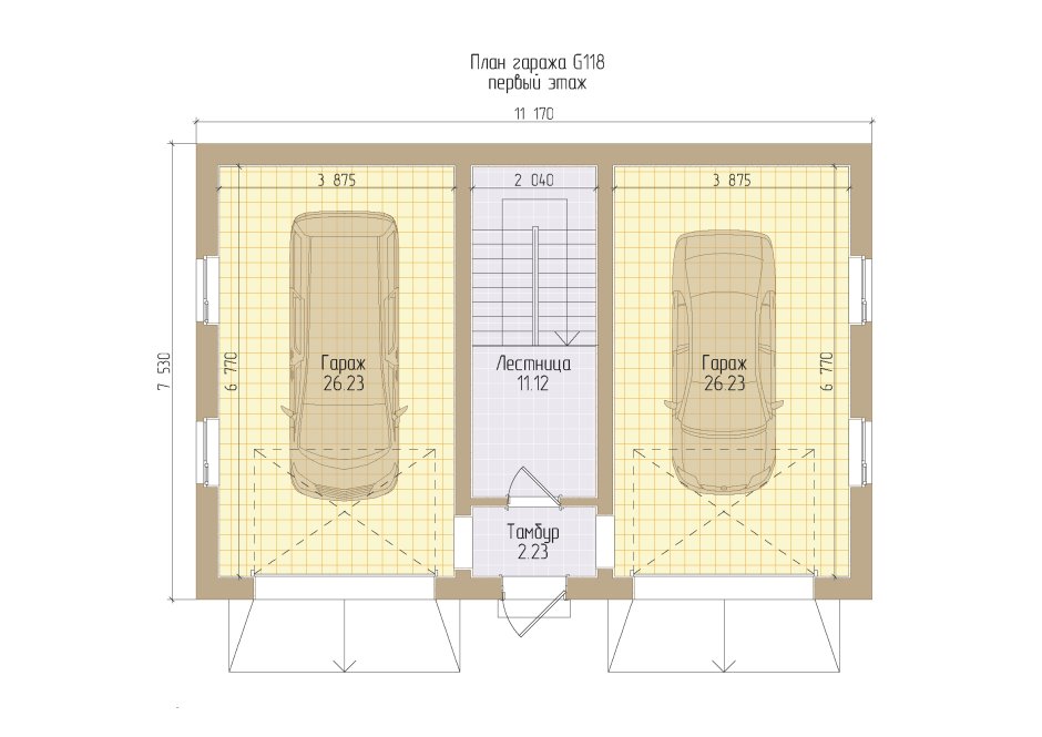 План жилого гаража