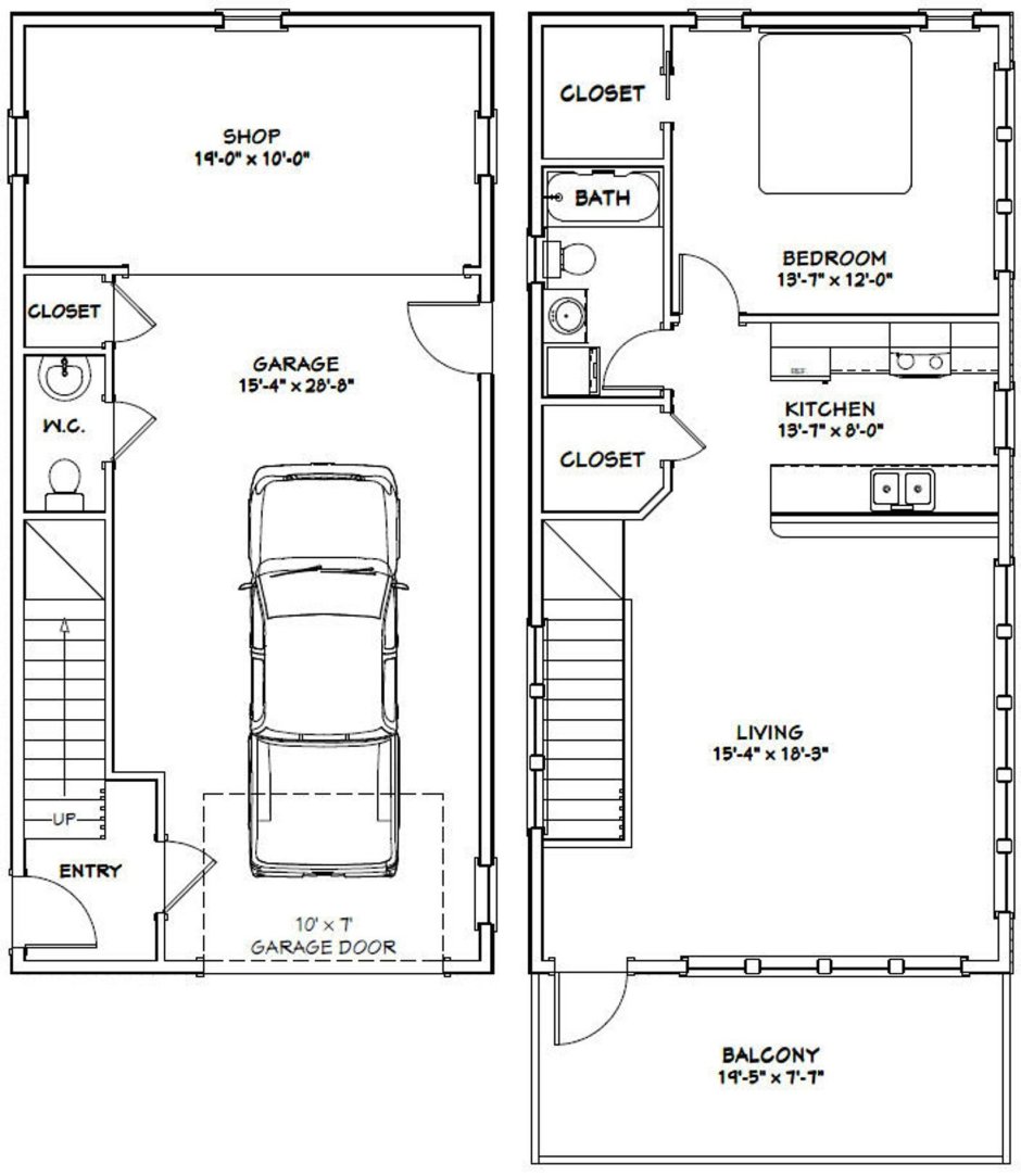 Планировка гаража