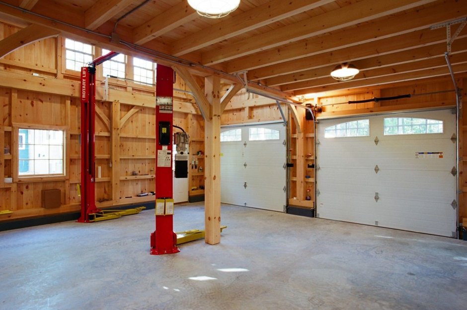 Чертёж гаража на две машины и мастерскую