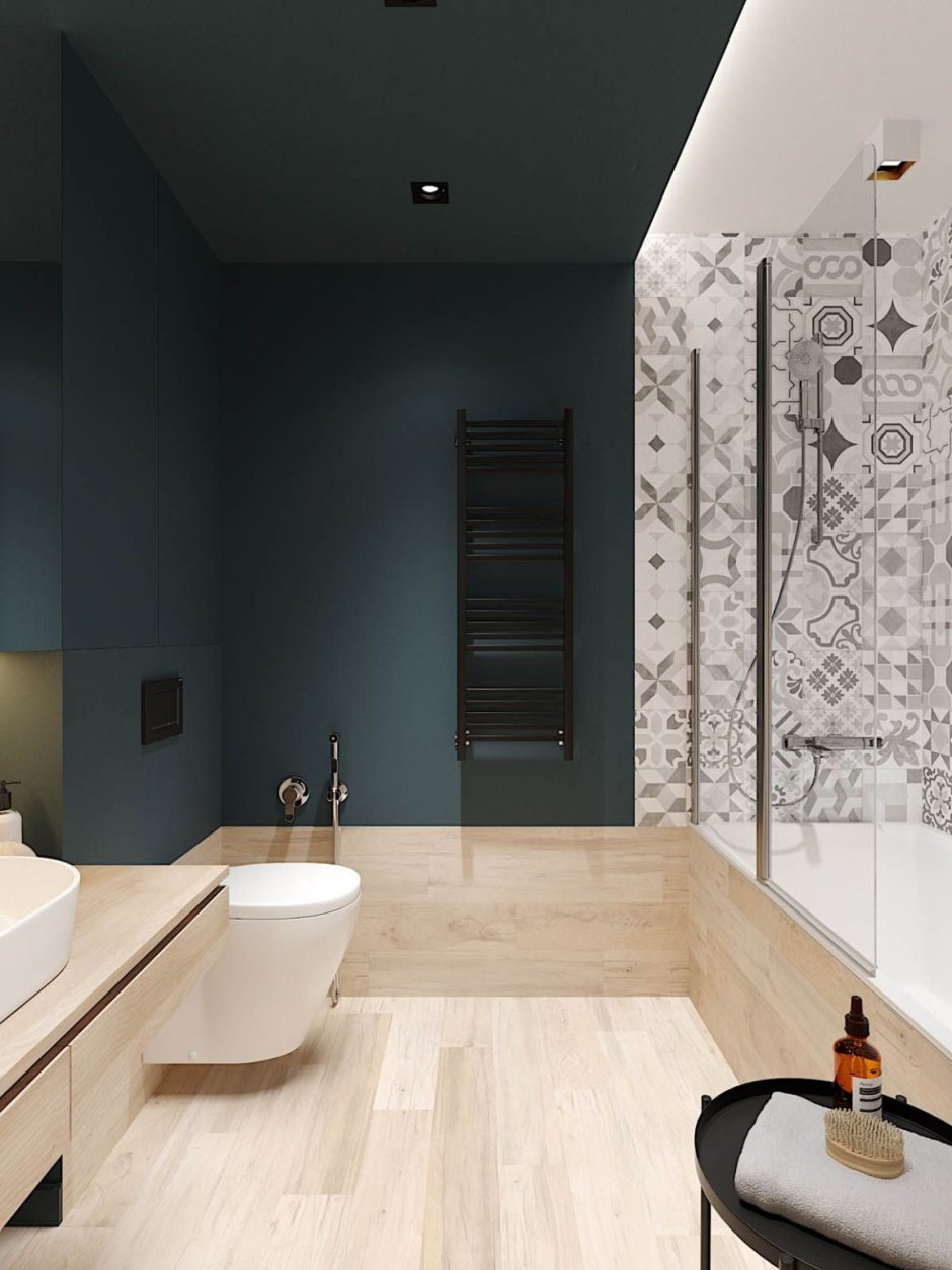 Контрастная ванная комната