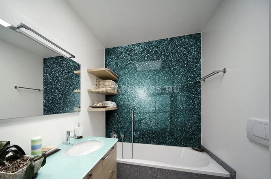 Акцентная стена в ванной