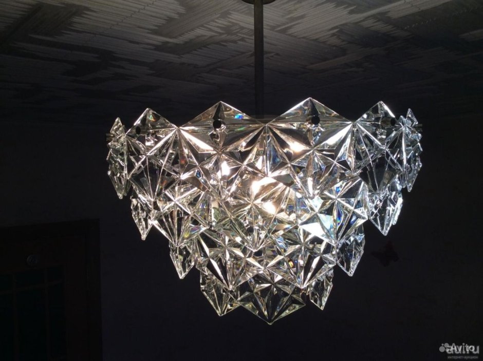 Советская люстра из хрусталя