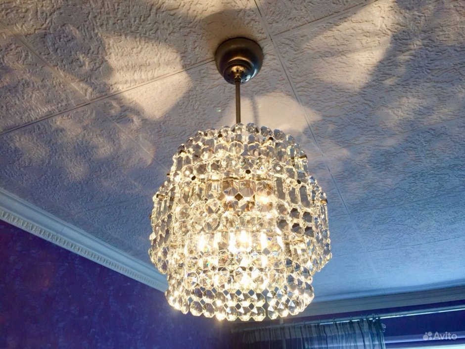 Люстра СССР хрустальная куб