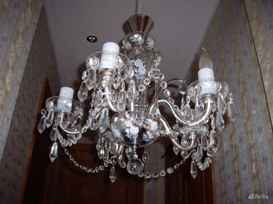 Хрустальная люстра Чехословакия 6 Рожков