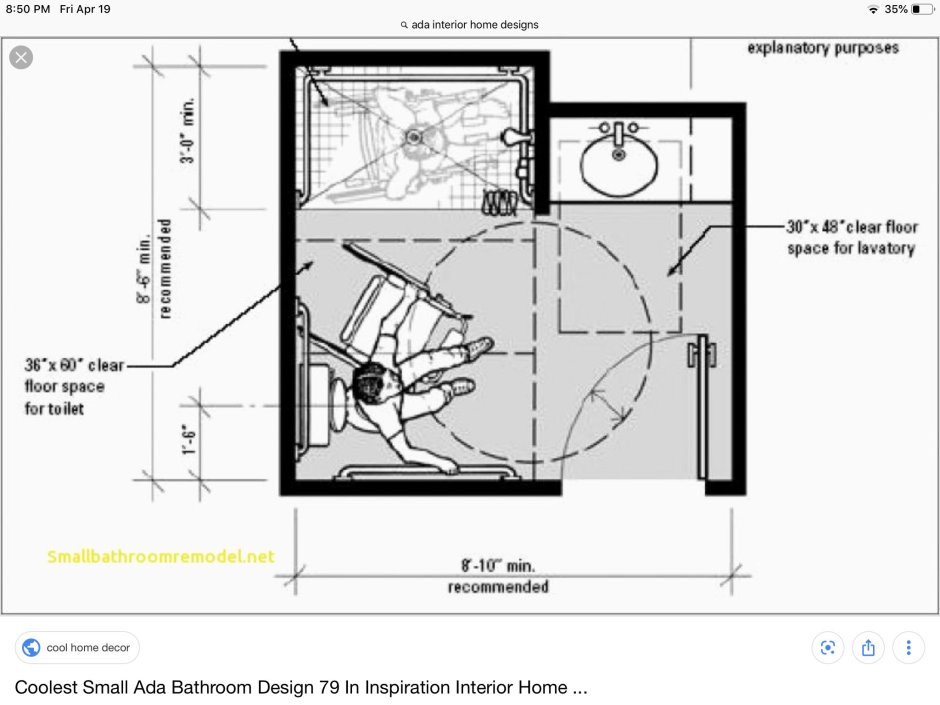 Санузел с душевой для МГН