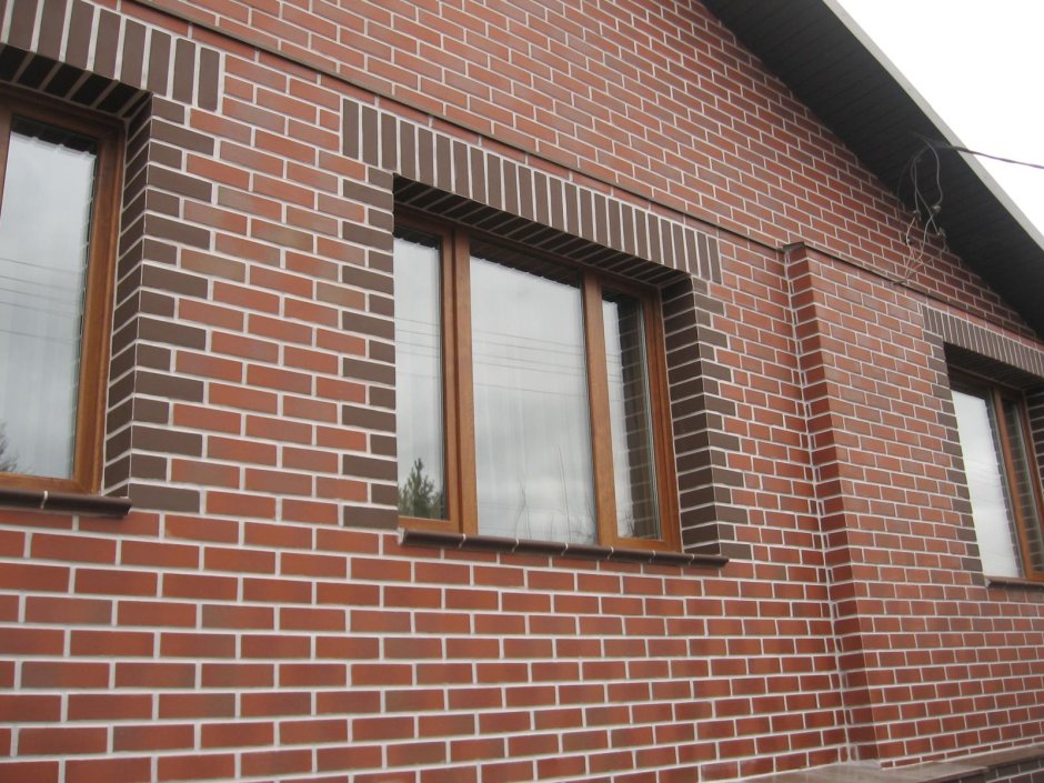 Отделка окон кирпичом