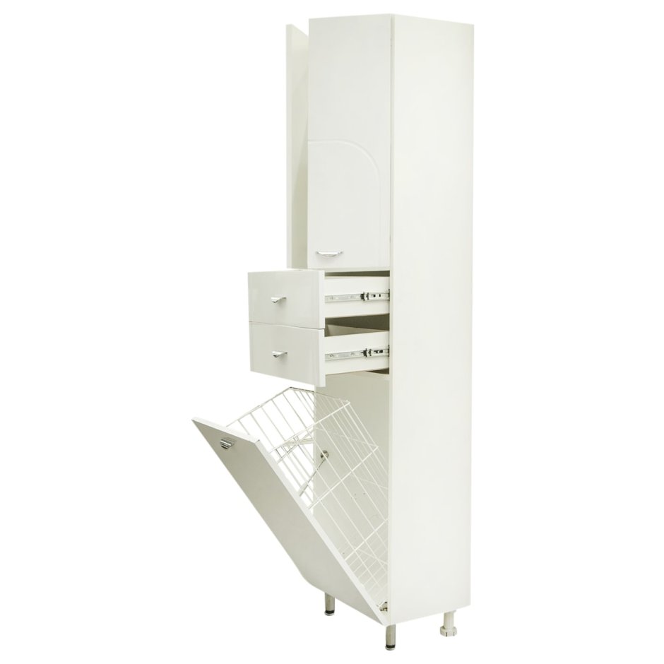 Шкаф для ванной комнаты с корзиной для белья напольный Леруа Мерлен