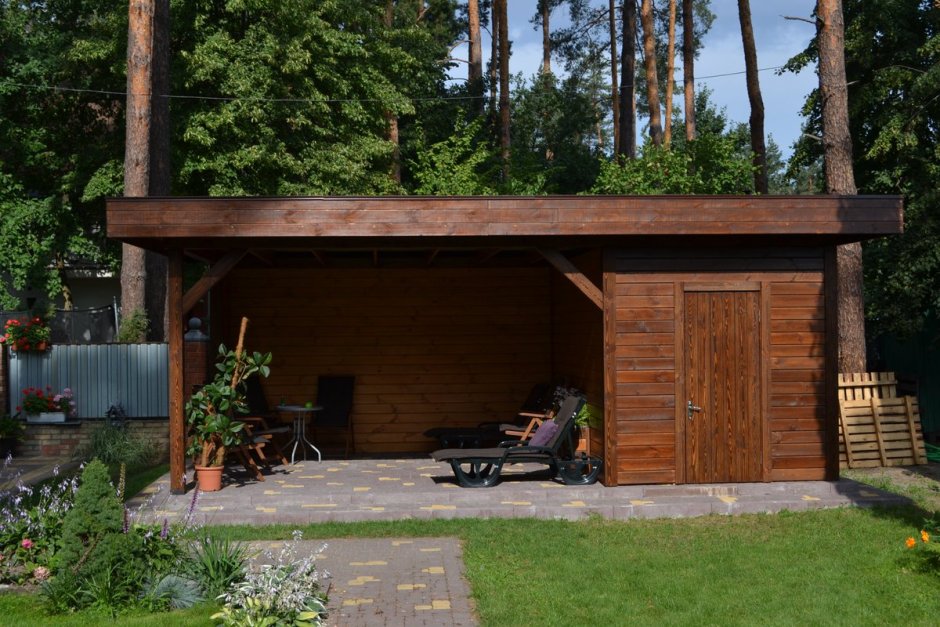 Беседка с хозблоком