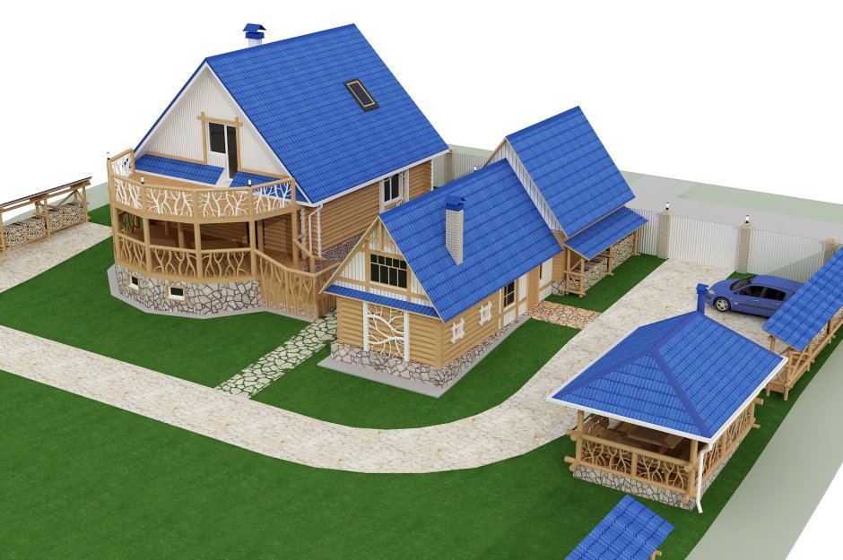 Дом с баней и беседкой