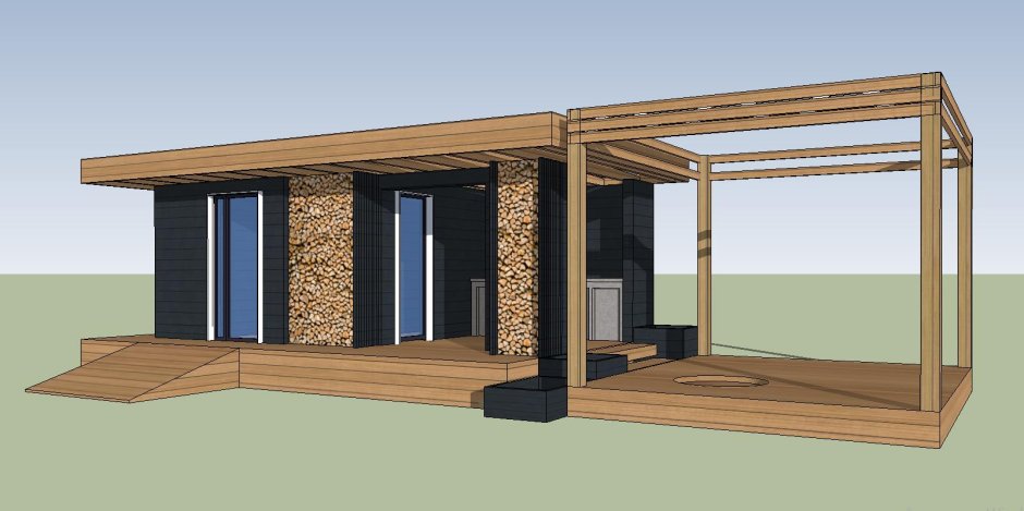 Баня с дровником под одной крышей проекты