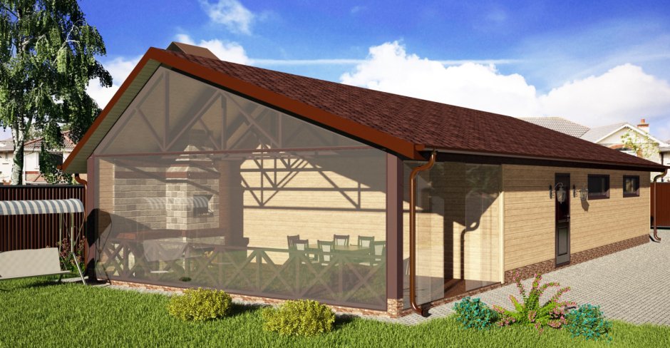 Гараж баня беседка