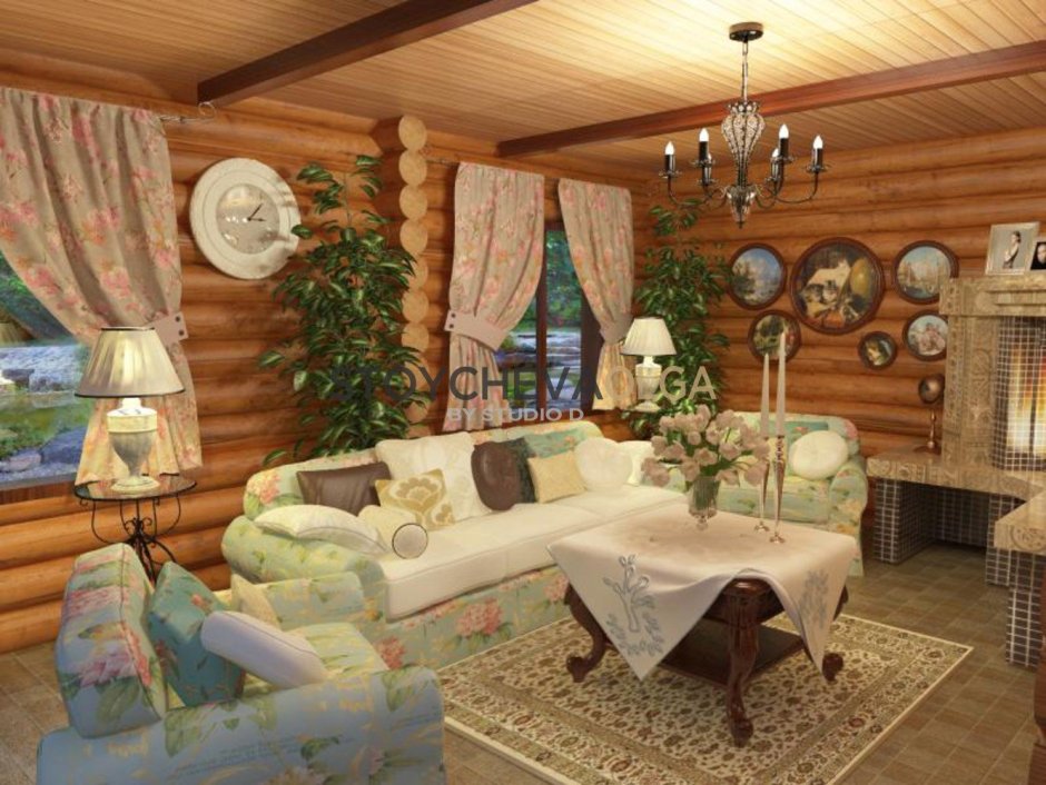 Дачный интерьер в русском стиле