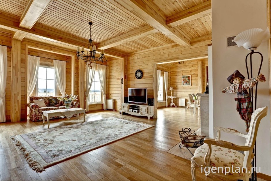 Усадебный стиль в деревянном доме