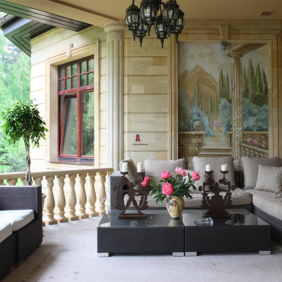 Веранда в стиле русской усадьбы