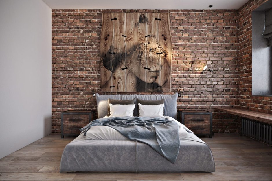Скандинавский лофт красные кирпичи