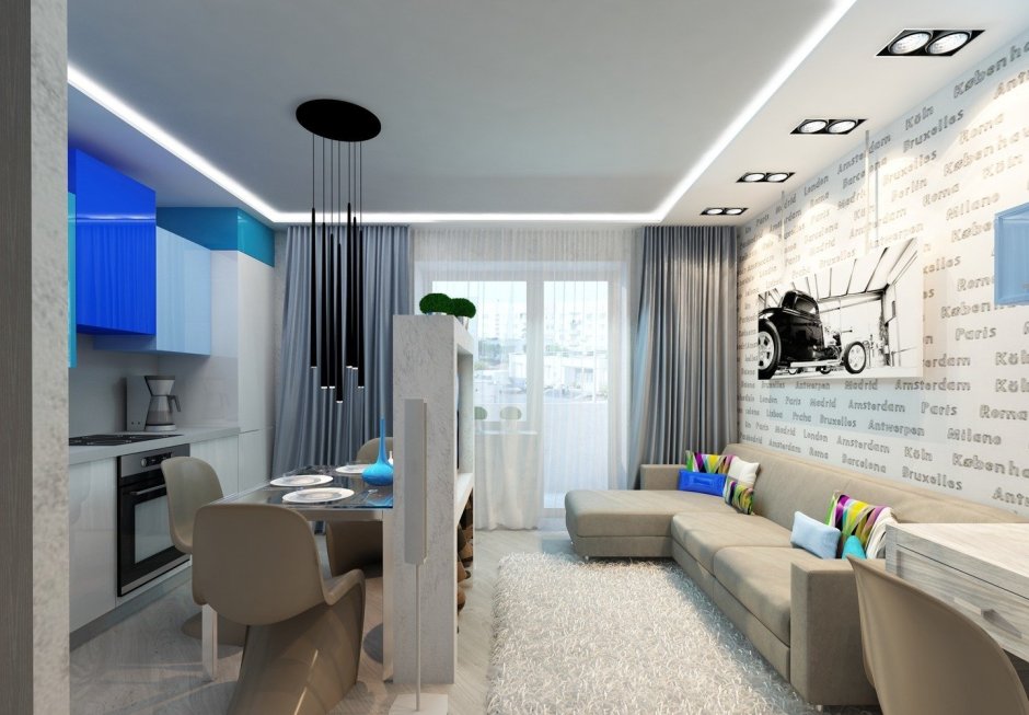 Интерьер квартиры студии 27м2