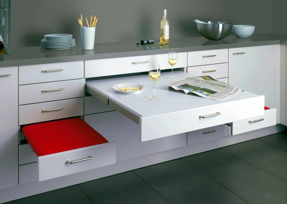 Выдвижная столешница на кухне икеа