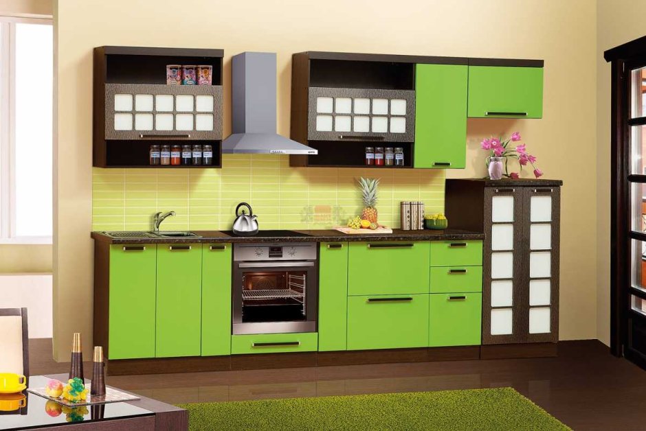 Кухня Люкс гобелен шампань/шоколад матовый