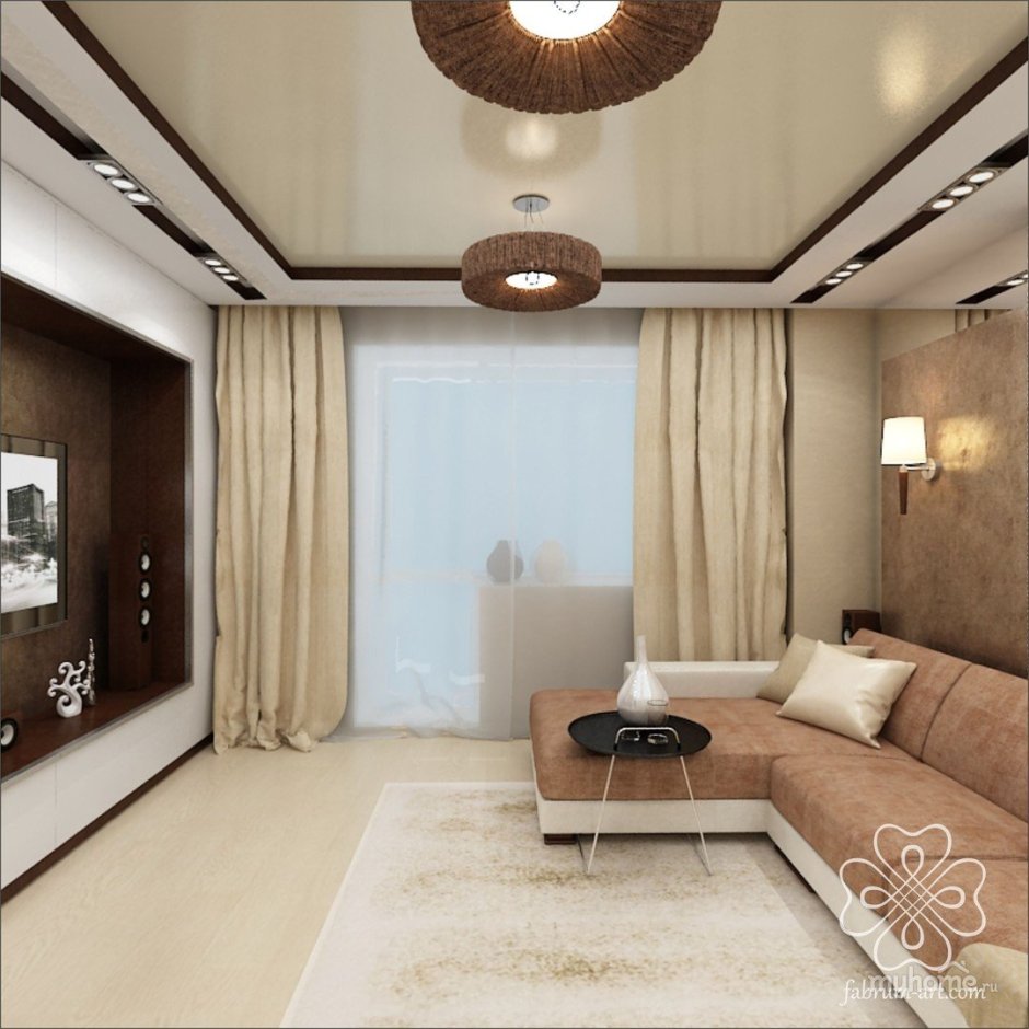 Гостиная в трехкомнатной квартире