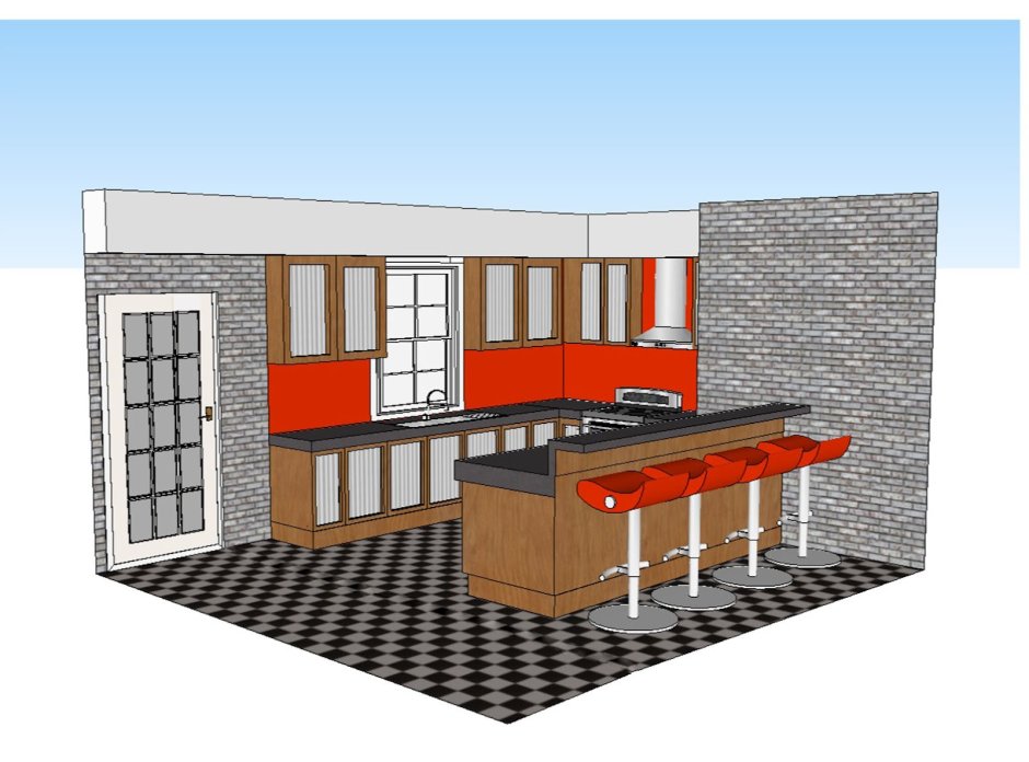 Кухня скетч ап