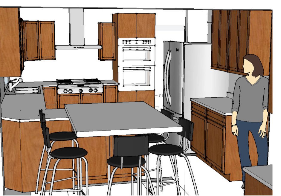 Модель кухни скетч ап