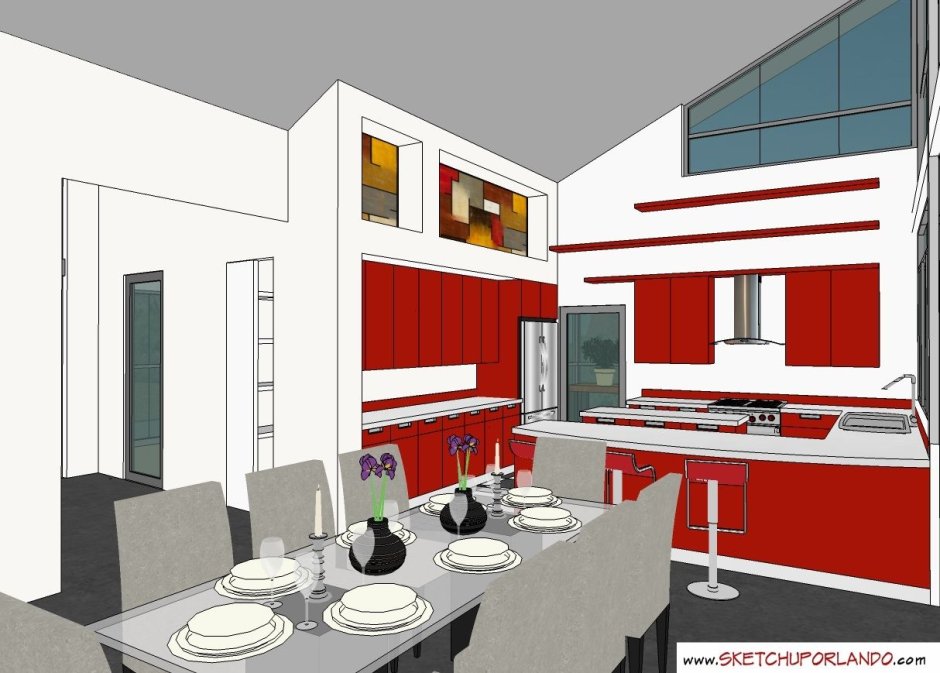 Скетчап кухонный интерьер