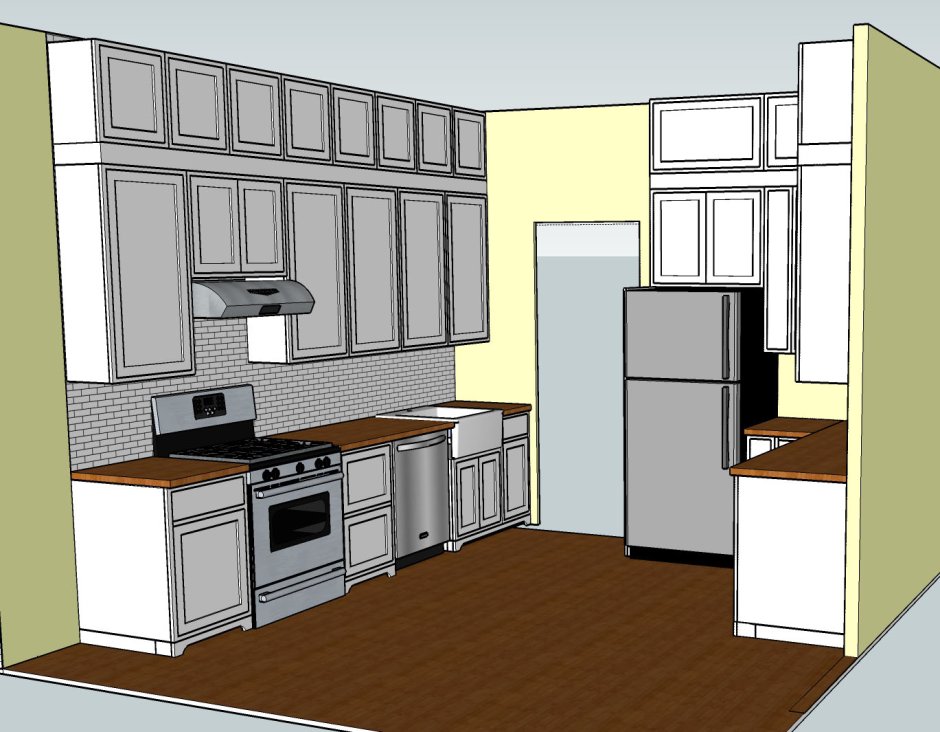 Проект кухни в скетчап
