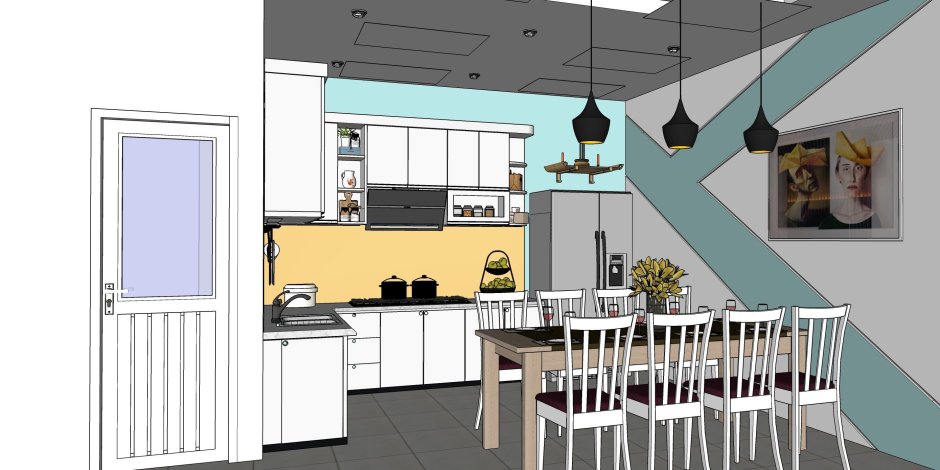 Кухня в скетчап