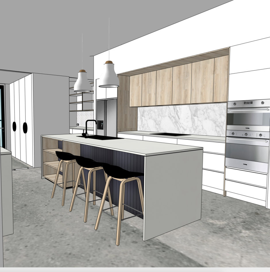 Интерьер кафе в скетчап