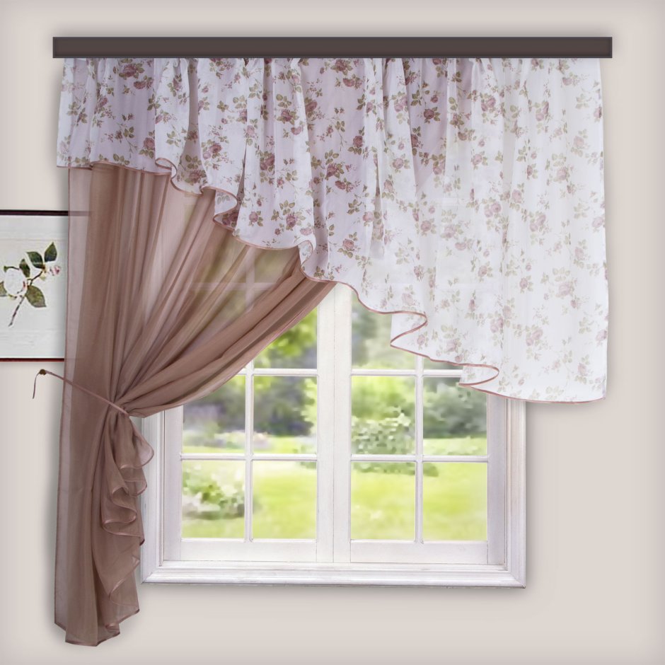 Шторы на кухню короткие