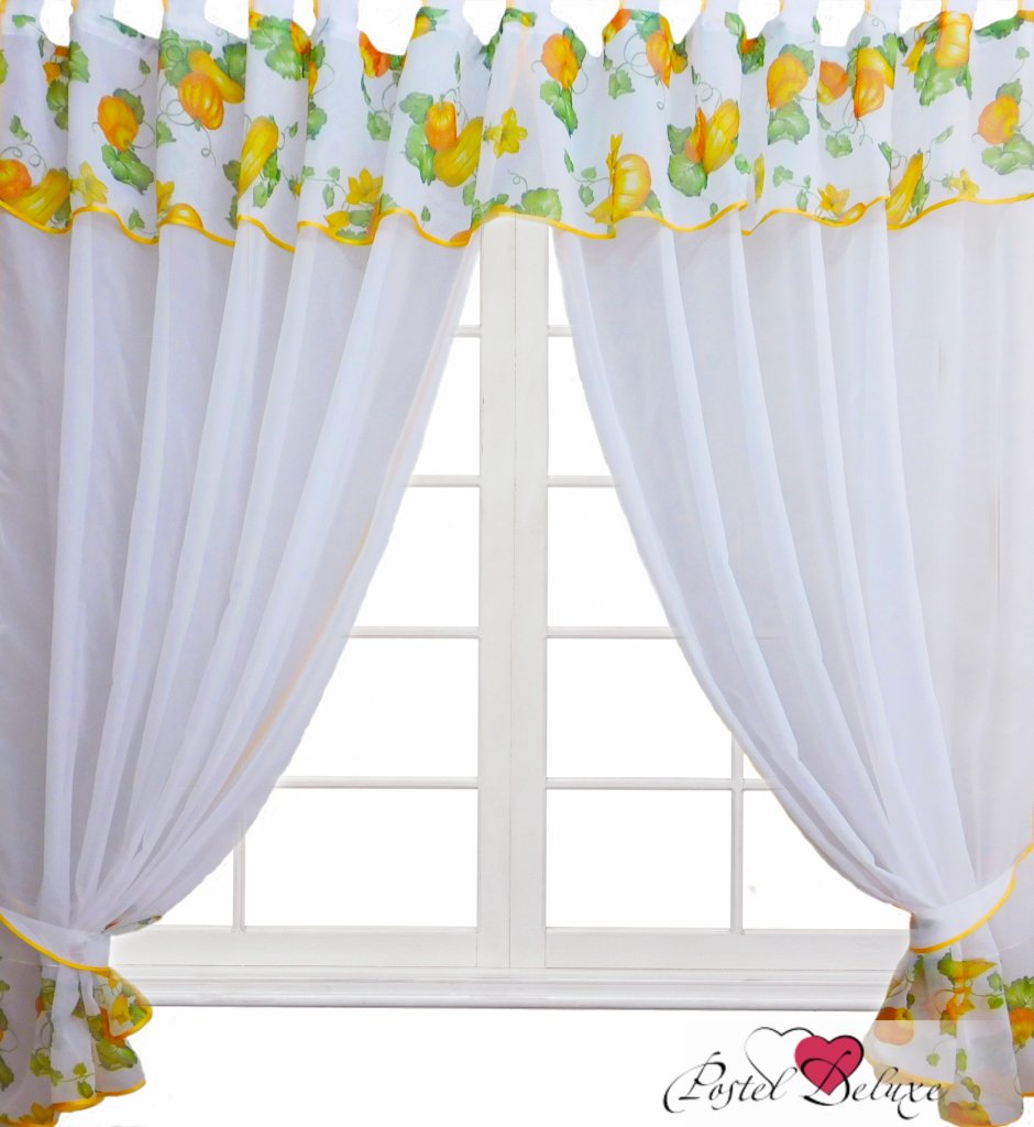 Ламбрекен на кухню из вуали