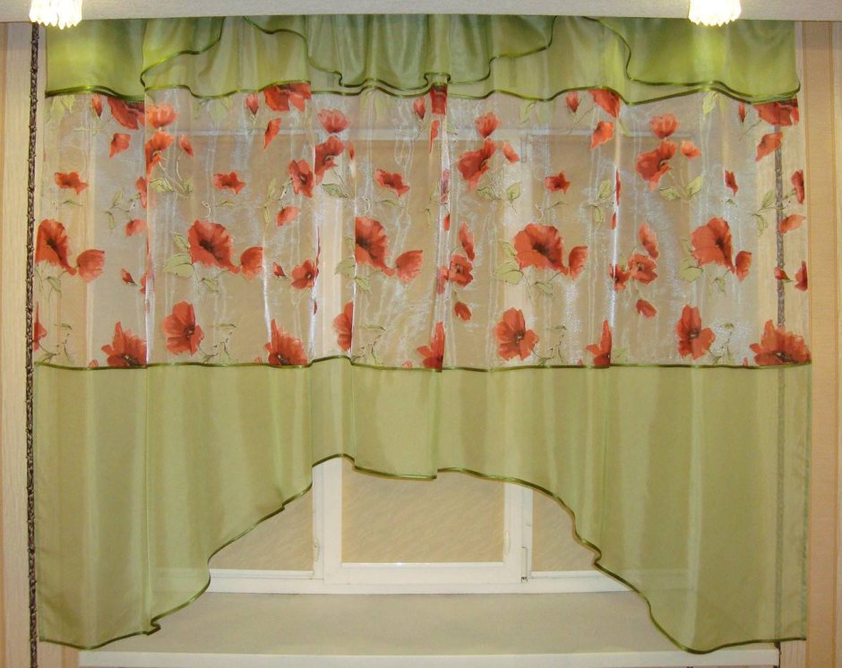 Кухонная тюль аркой