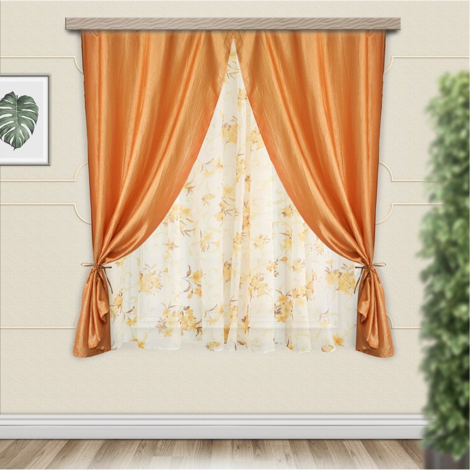 Комплект штор для кухни 285х160см какао Юна