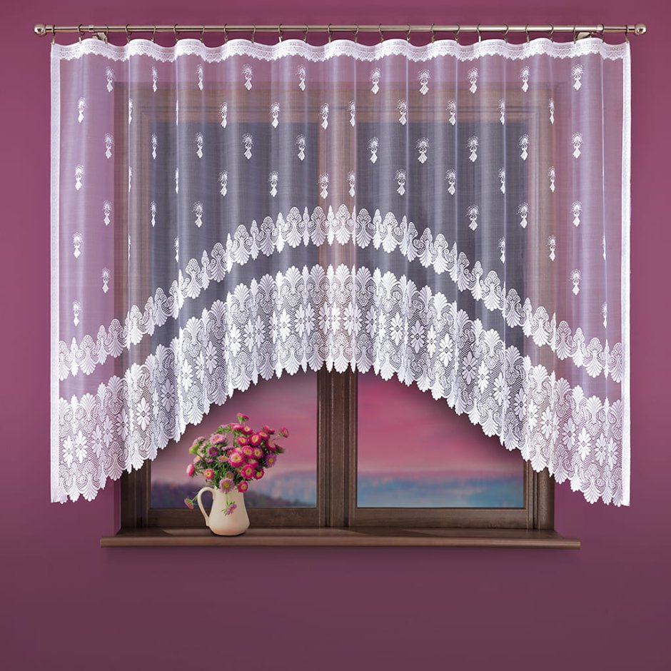 Тюль аркой в спальню