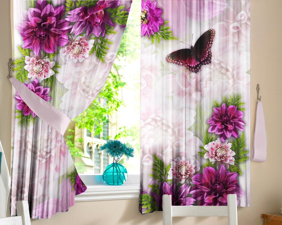 Шторы для кухни фотошторы