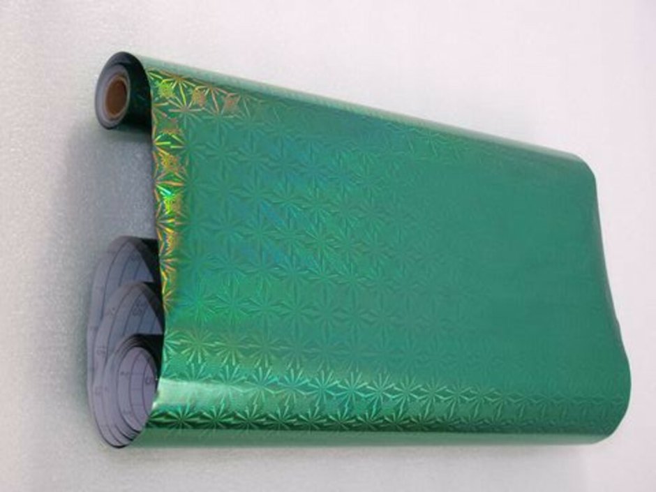 Пленка самоклеящаяся 030с, голография зеленая, 45 см