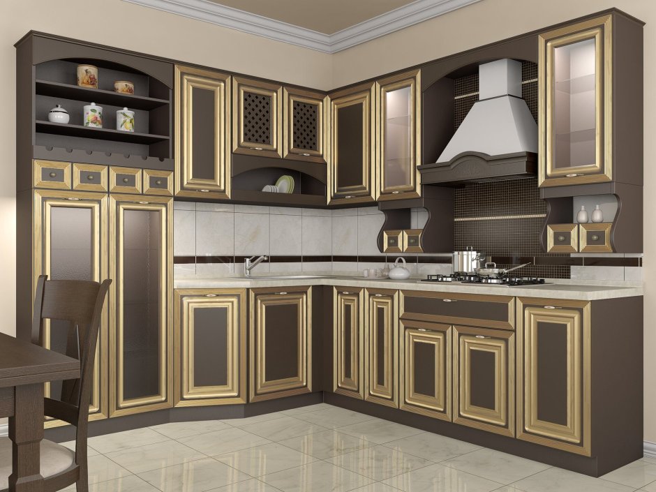 Комбинированные кухни классика