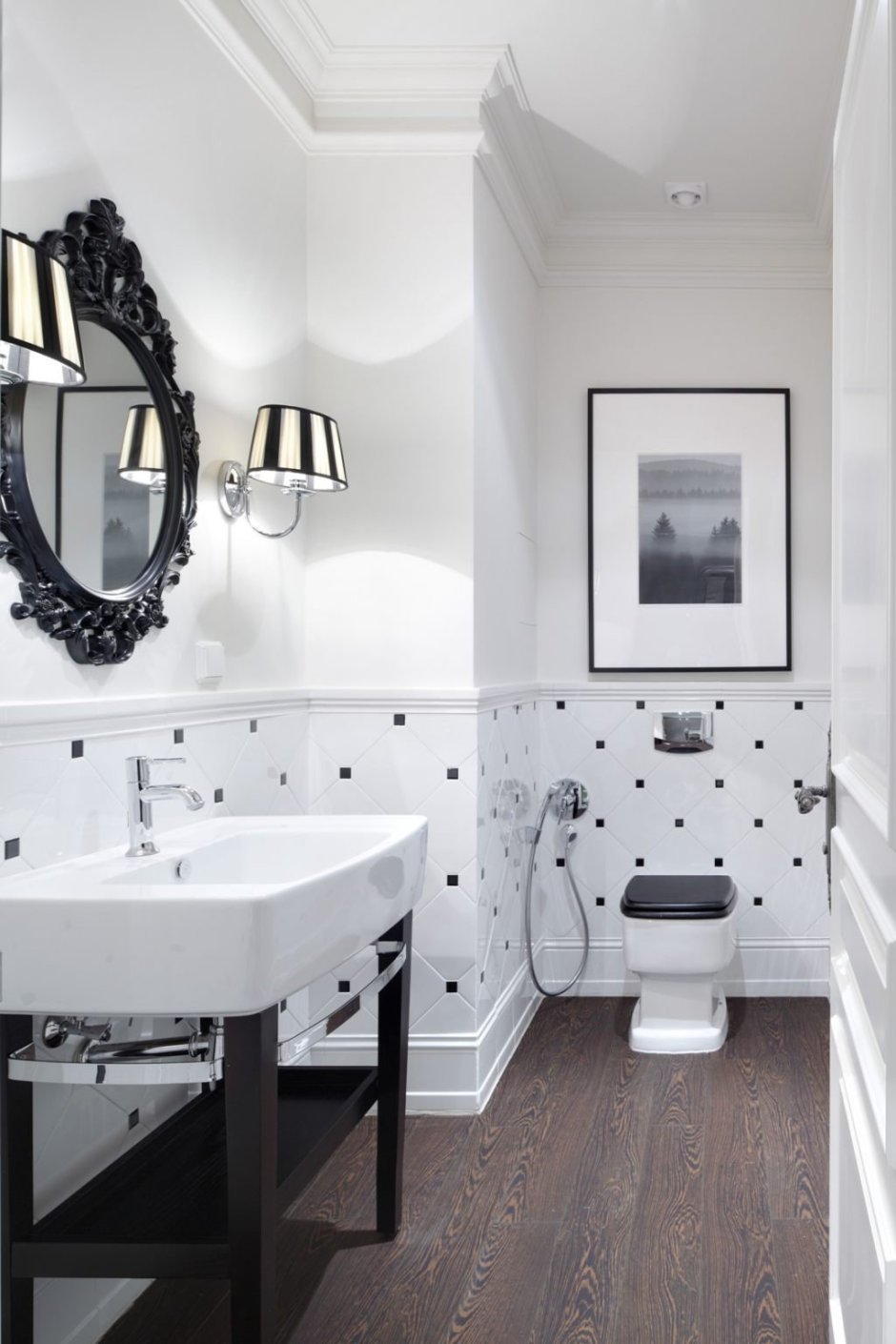 Ванная в черно белом стиле