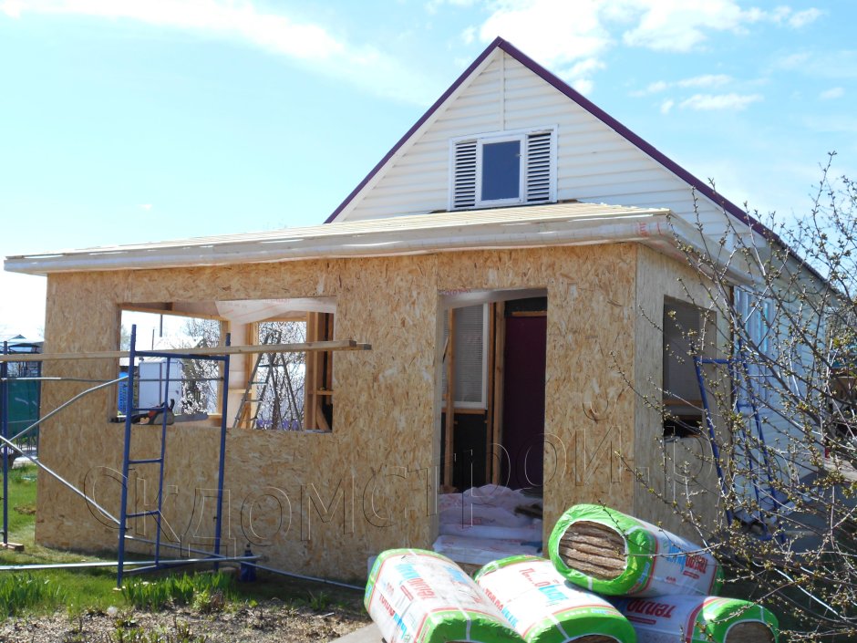 Терраса каркасная пристроенная к дому