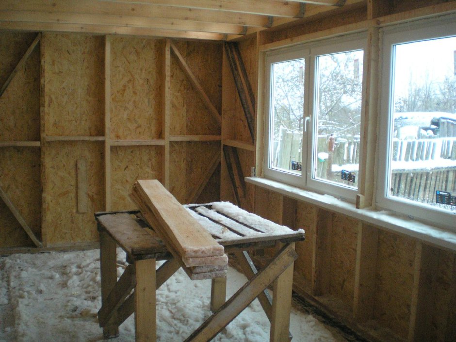 Веранда каркасная обшитая ОСБ