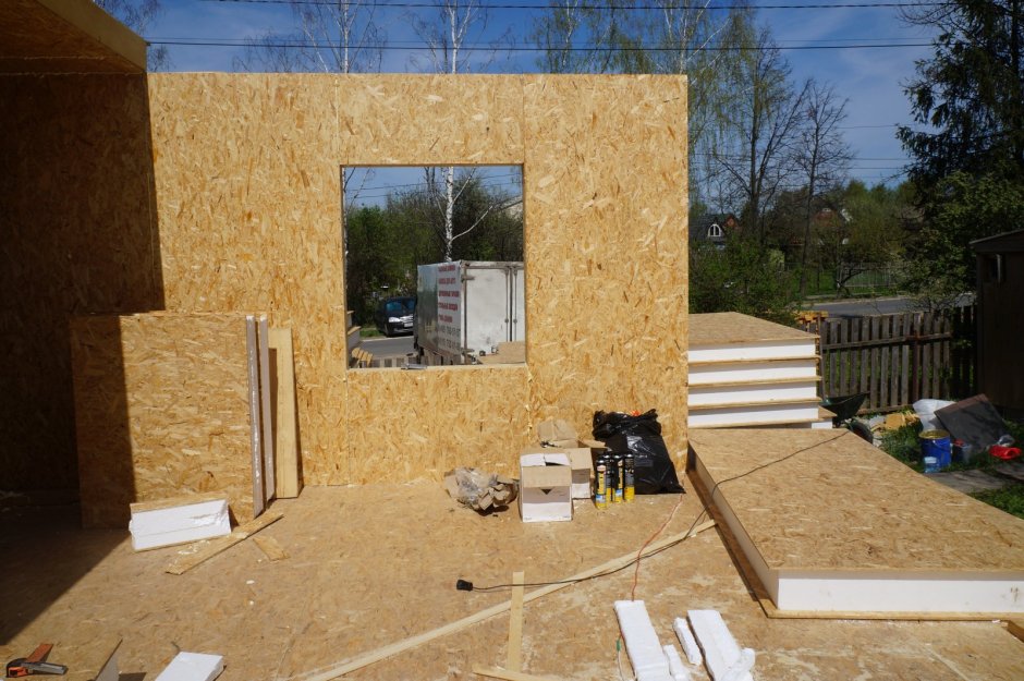 Отделка пристройки из ОСП