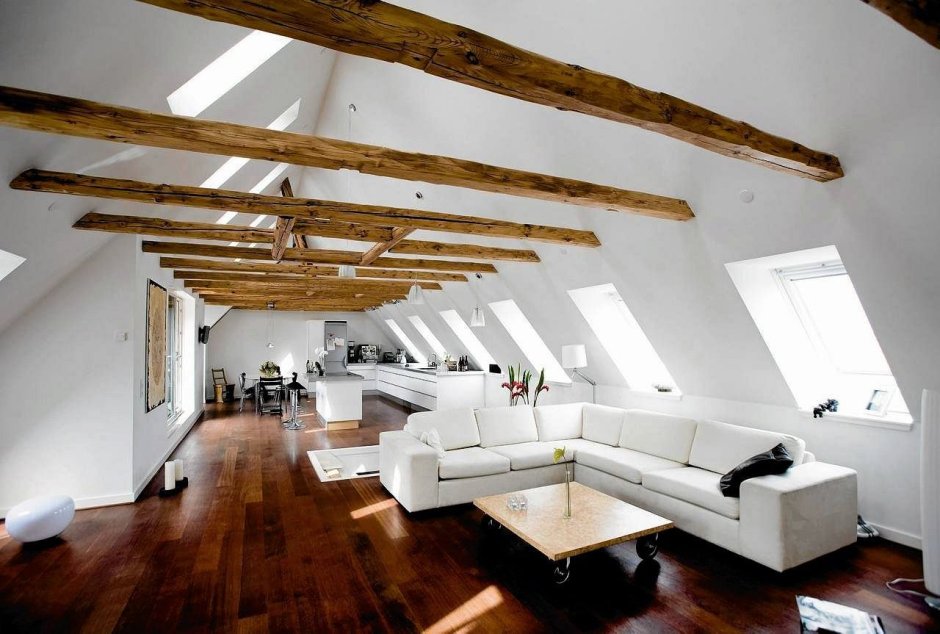 Балки на мансардном этаже