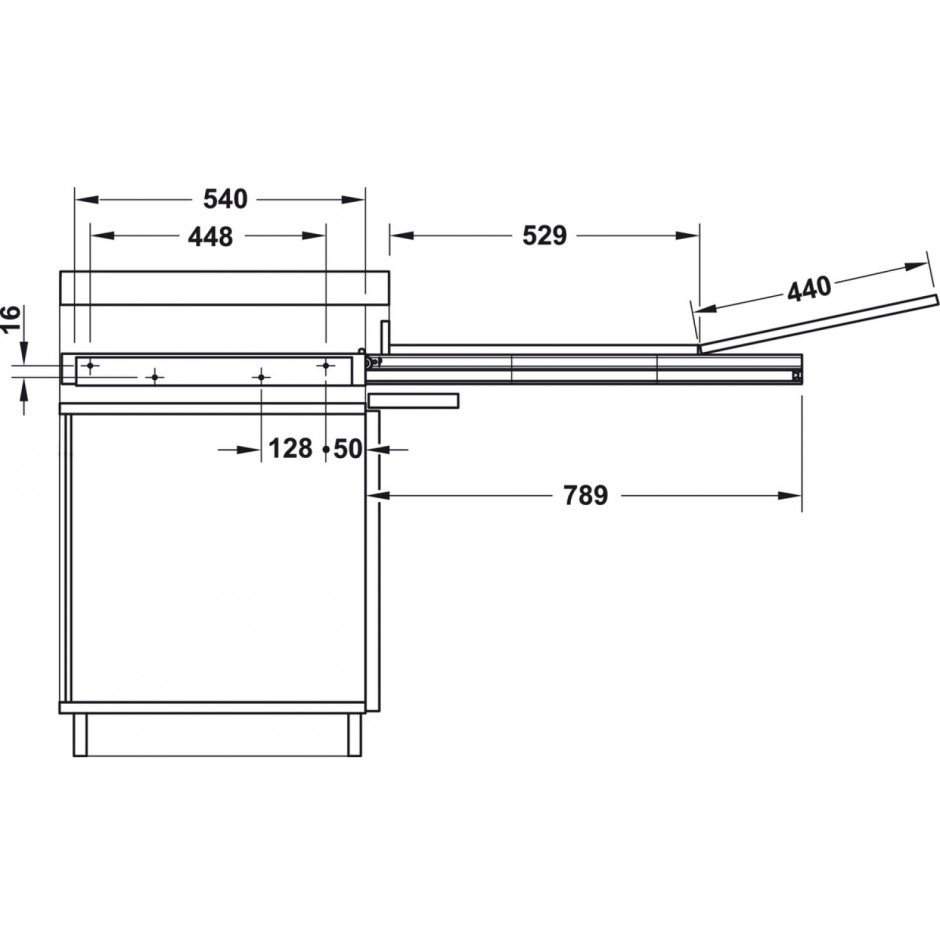 Механизм трансформации столешницы lunch 550/900 (Hafele) 505.73.954