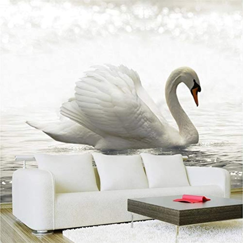 Фреска на стену лебеди